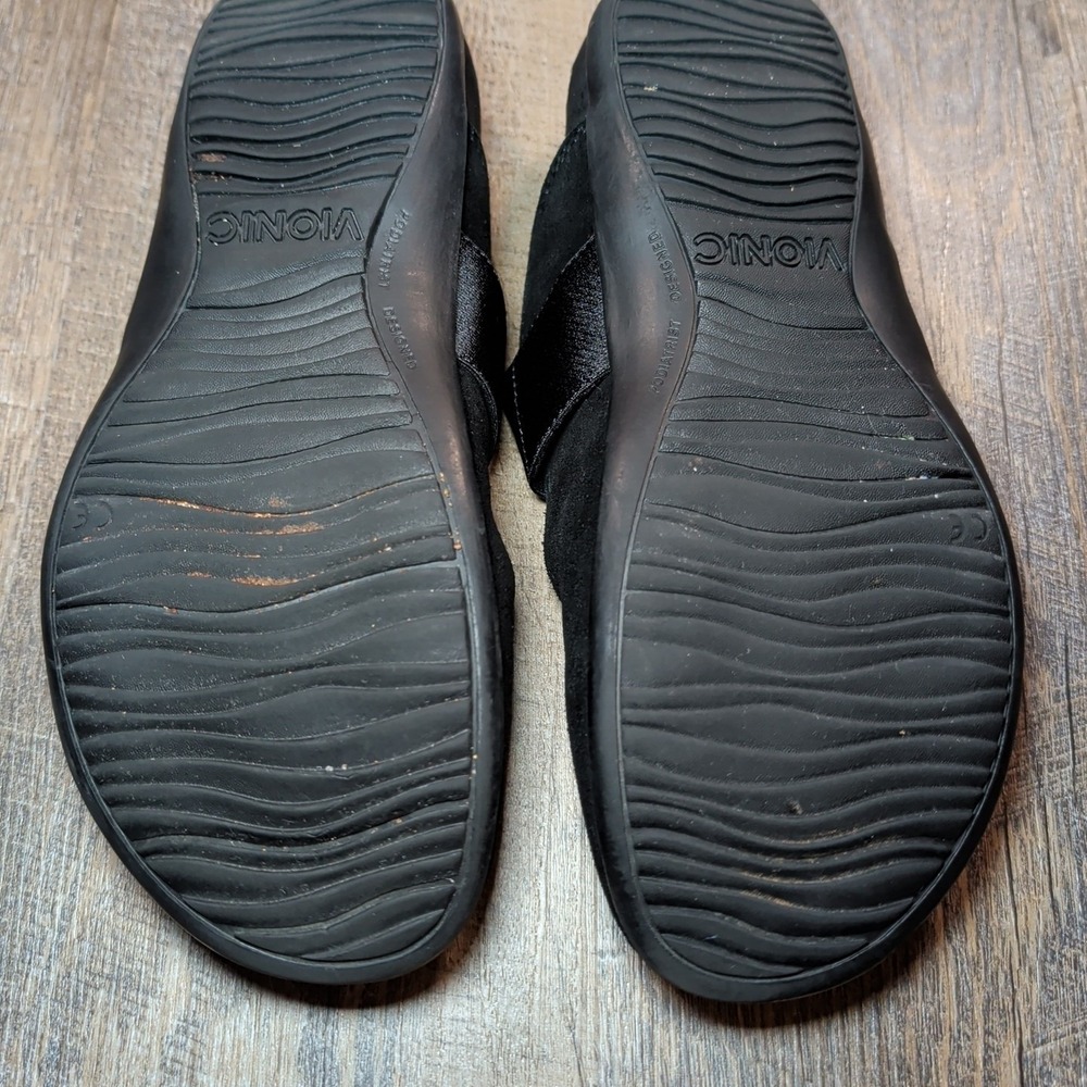 Vionic Laurel Shoes Women's Size 8 M Black Suede Slip-On Comfort Mules - Picture 12 of 13